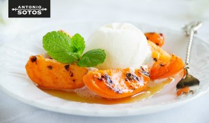 Seasonal saffron roasted peaches