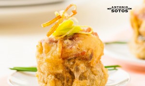 Alcachofa en tempura con azafrán