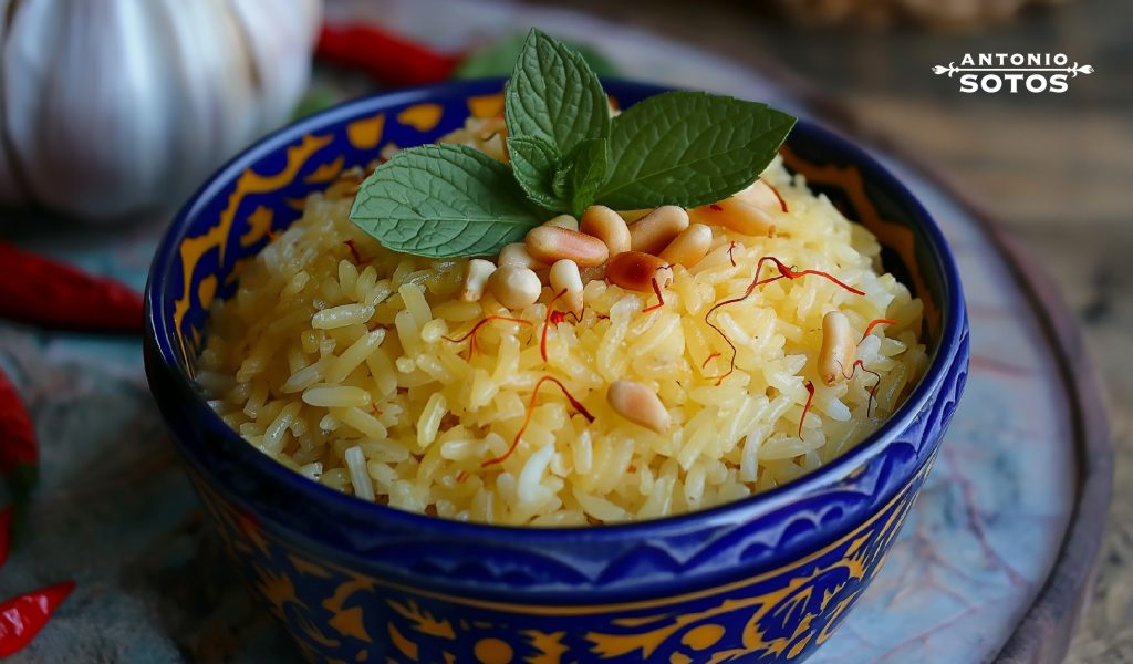 arroz-azafran-piñones