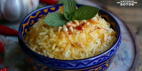 arroz-azafran-piñones