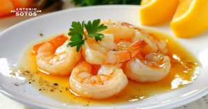 imagen de la receta de langostinos ala azafrán acabado
